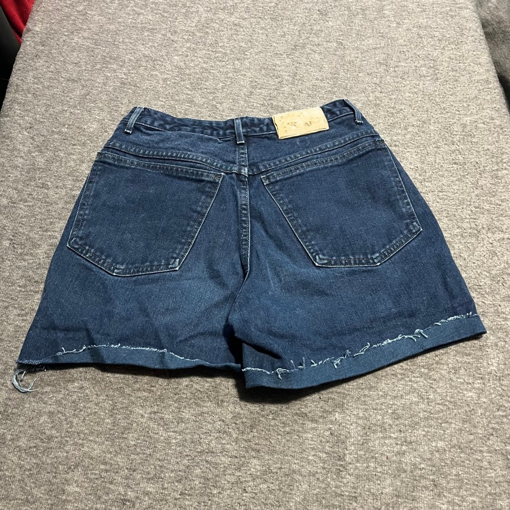 Marithe Francois Girbaud Vintage Denim Shorts Dark Wash Raw Hem Size 9/10